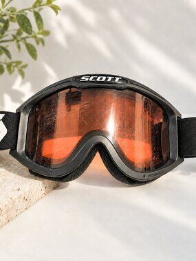 Scott Ski Snowboard Goggles Black Frame Orange Tinted Lens Adjustable Strap